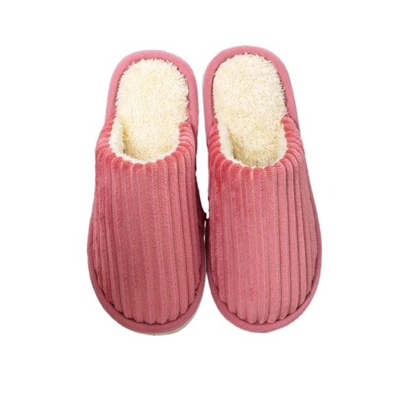 Shoes - NEW PINK  Plush Lined Slippers Open Toe Design Size  medium Cozy Indoor House Sh